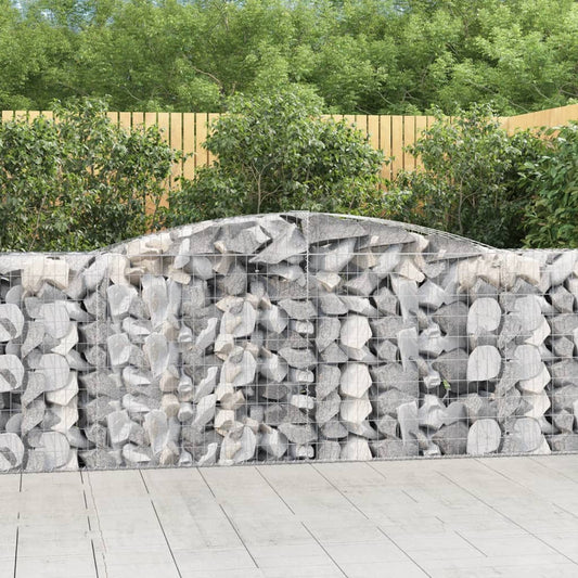 vidaXL Arched Gabion Baskets 5 pcs 157.5"x19.7"x39.4"/47.2" Galvanized Iron-0