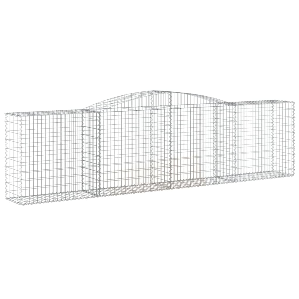 vidaXL Arched Gabion Baskets 8 pcs 157.5"x19.7"x39.4"/47.2" Galvanized Iron-0