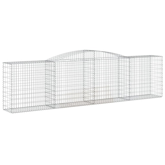 vidaXL Arched Gabion Baskets 8 pcs 157.5"x19.7"x39.4"/47.2" Galvanized Iron-0