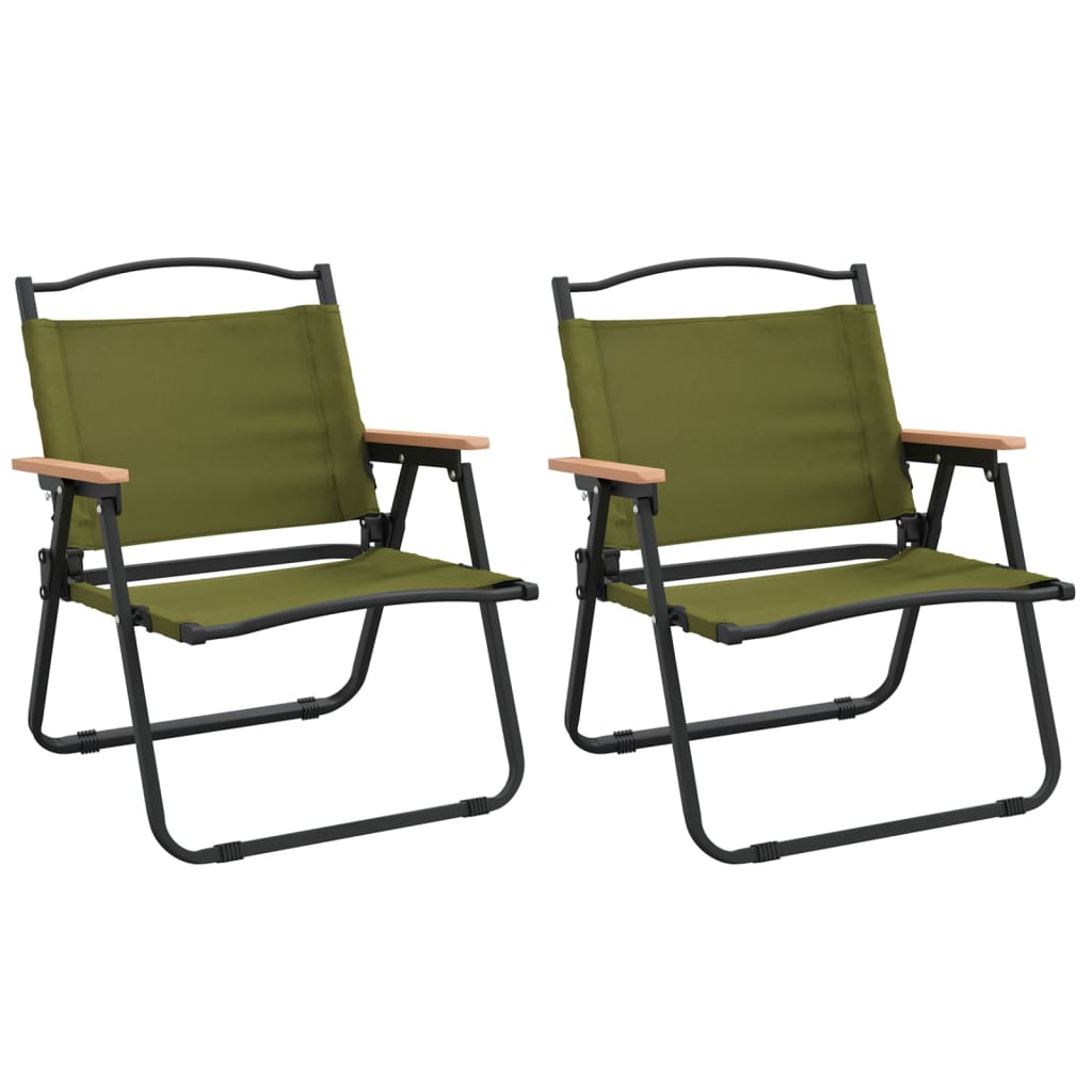 vidaXL Camping Chair 2 Pcs Outdoor Folding Camping Beach Chair Oxford Fabric-1