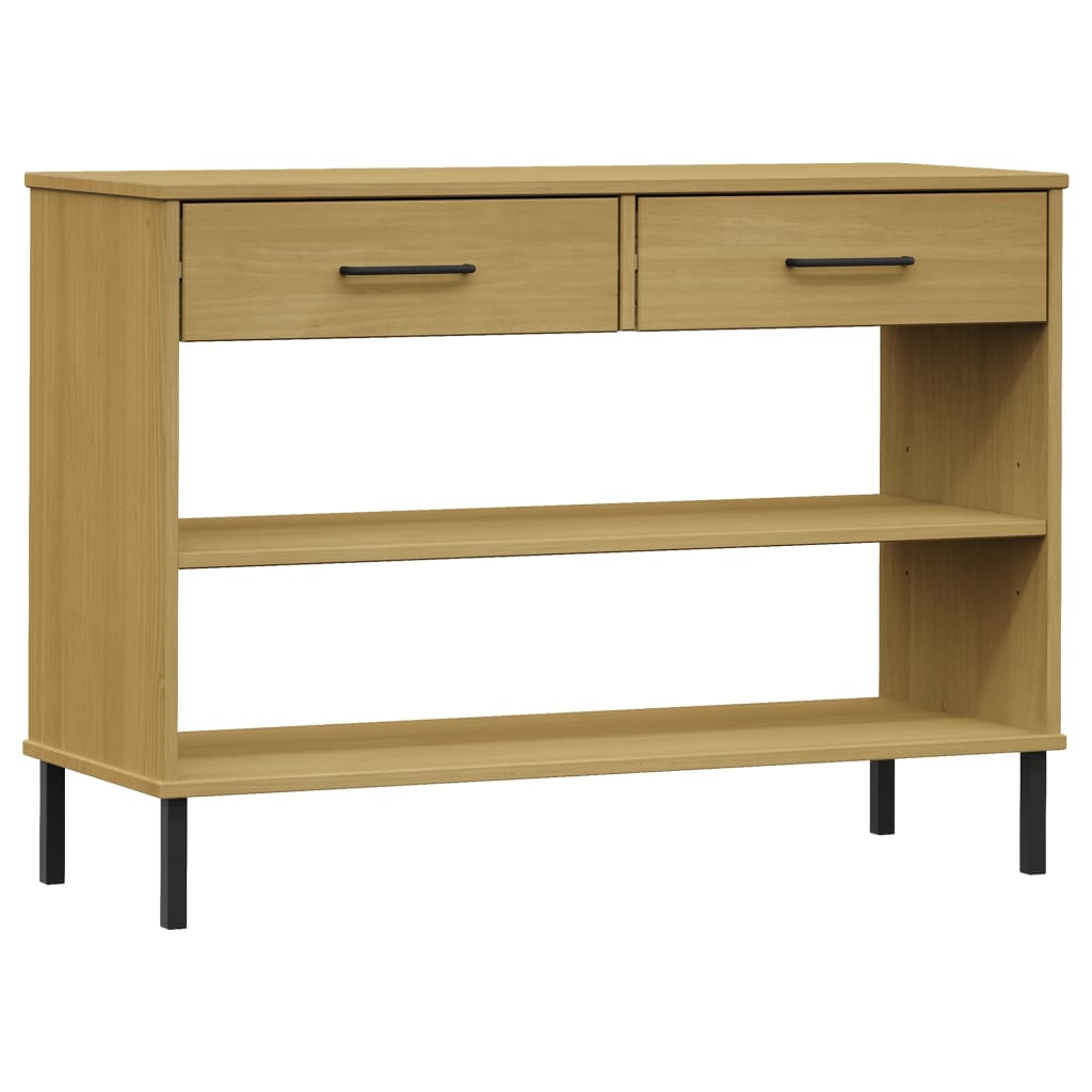 vidaXL Console Cabinet Buffet Storage with Metal Legs Solid Wood Pine OSLO-2