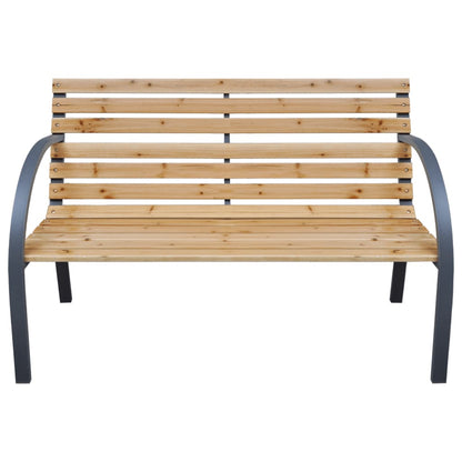 vidaXL Outdoor Patio Bench Garden Park Bench with Armrests Solid Wood Fir-0