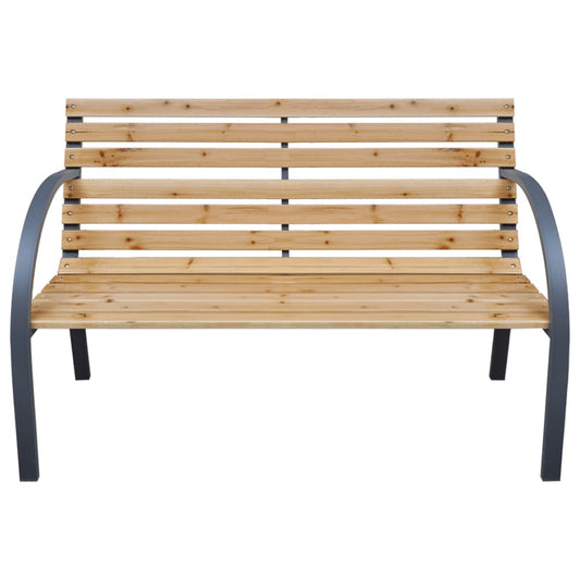 vidaXL Outdoor Patio Bench Garden Park Bench with Armrests Solid Wood Fir-0