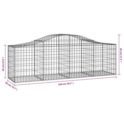 vidaXL Gabion Basket Arched Gabion Basket Planter for Flower Galvanized Iron-2