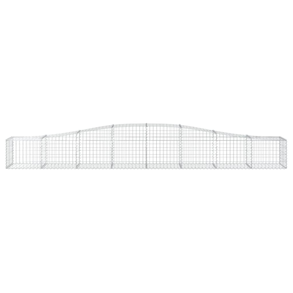 vidaXL Gabion Basket Arched Gabion Basket Planter for Flower Galvanized Iron-3