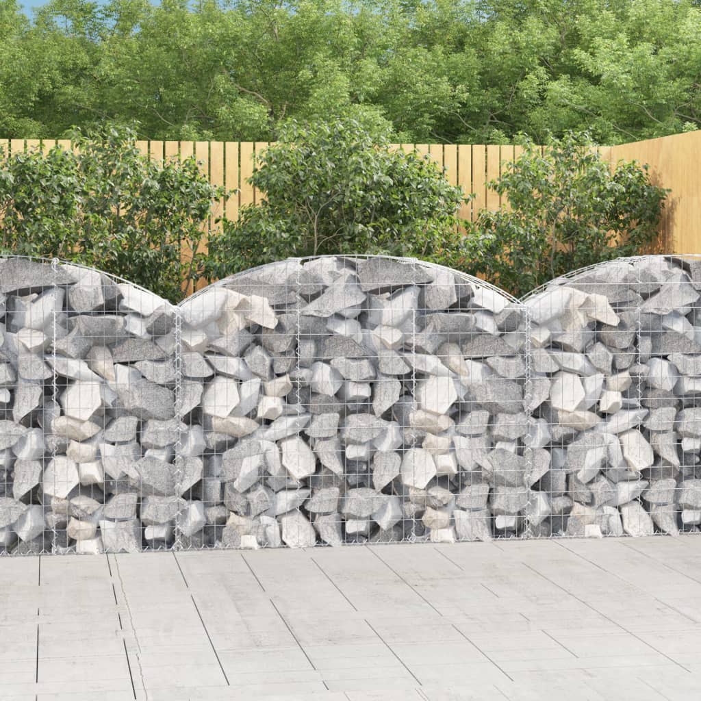 vidaXL Gabion Basket Arched Gabion Basket Planter for Flower Galvanized Iron-21