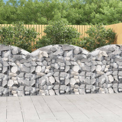 vidaXL Gabion Basket Arched Gabion Basket Planter for Flower Galvanized Iron-21