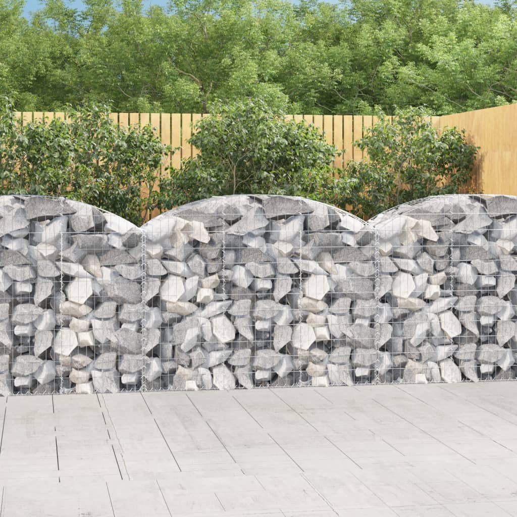 vidaXL Gabion Basket Arched Gabion Basket Planter for Flower Galvanized Iron-19