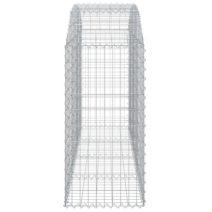 vidaXL Gabion Basket Arched Gabion Basket Planter for Flower Galvanized Iron-0
