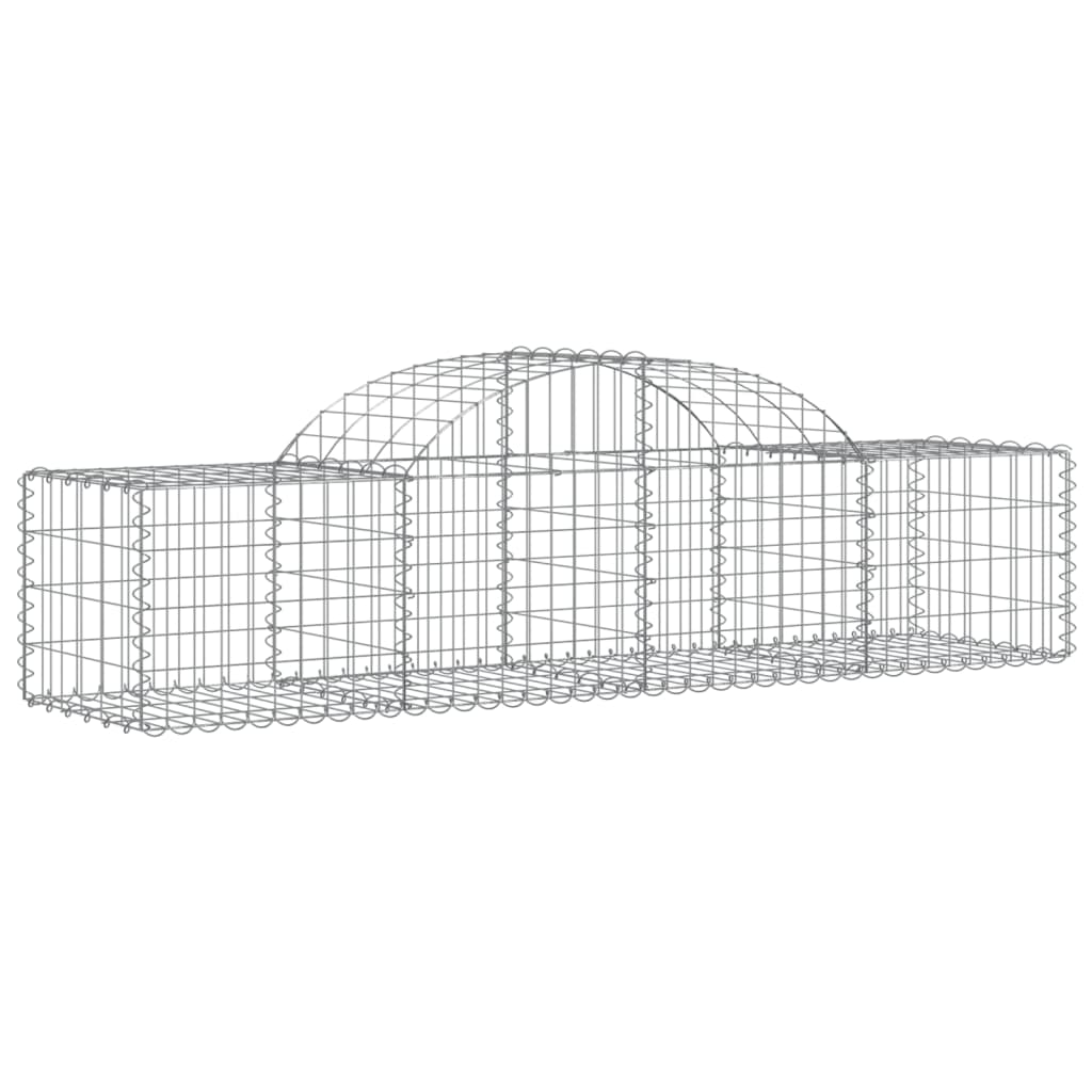 vidaXL Arched Gabion Basket 78.7"x19.7"x15.7"/23.6" Galvanized Iron-2