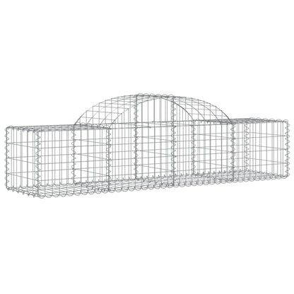 vidaXL Arched Gabion Basket 78.7"x19.7"x15.7"/23.6" Galvanized Iron-2