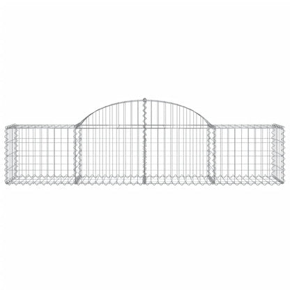 vidaXL Arched Gabion Basket 78.7"x19.7"x15.7"/23.6" Galvanized Iron-4