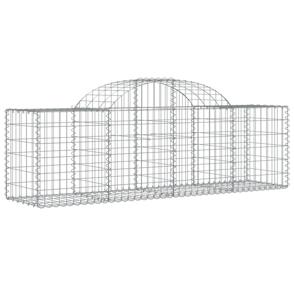 vidaXL Arched Gabion Basket 78.7"x19.7"x23.6"/31.5" Galvanized Iron-3