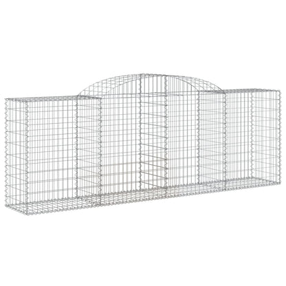 vidaXL Arched Gabion Basket 118.1"x19.7"x39.4"/47.2" Galvanized Iron-2