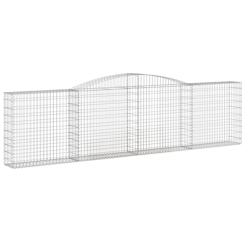 vidaXL Arched Gabion Basket 157.5"x11.8"x39.4"/47.2" Galvanized Iron-2