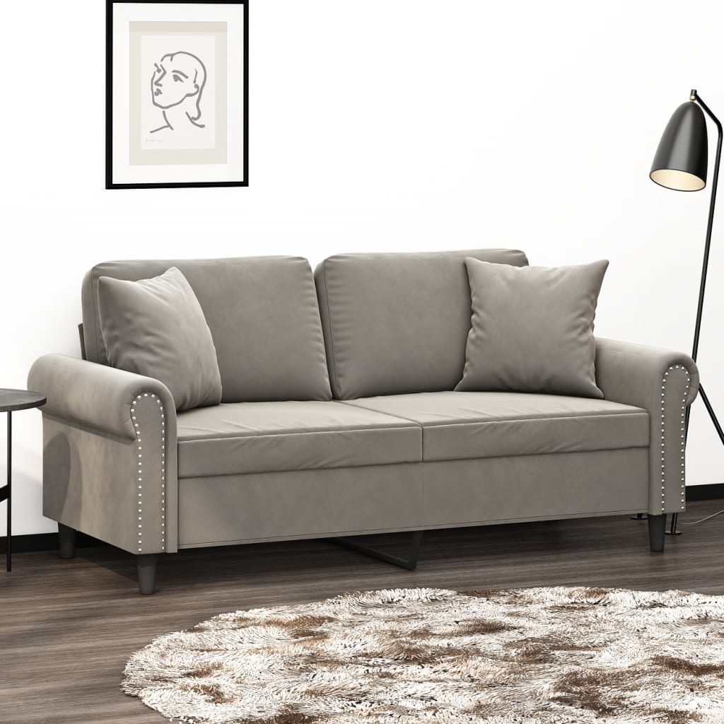 vidaXL Sofa Sectional Couch with Pillows and Cushions for Living Room Velvet-10