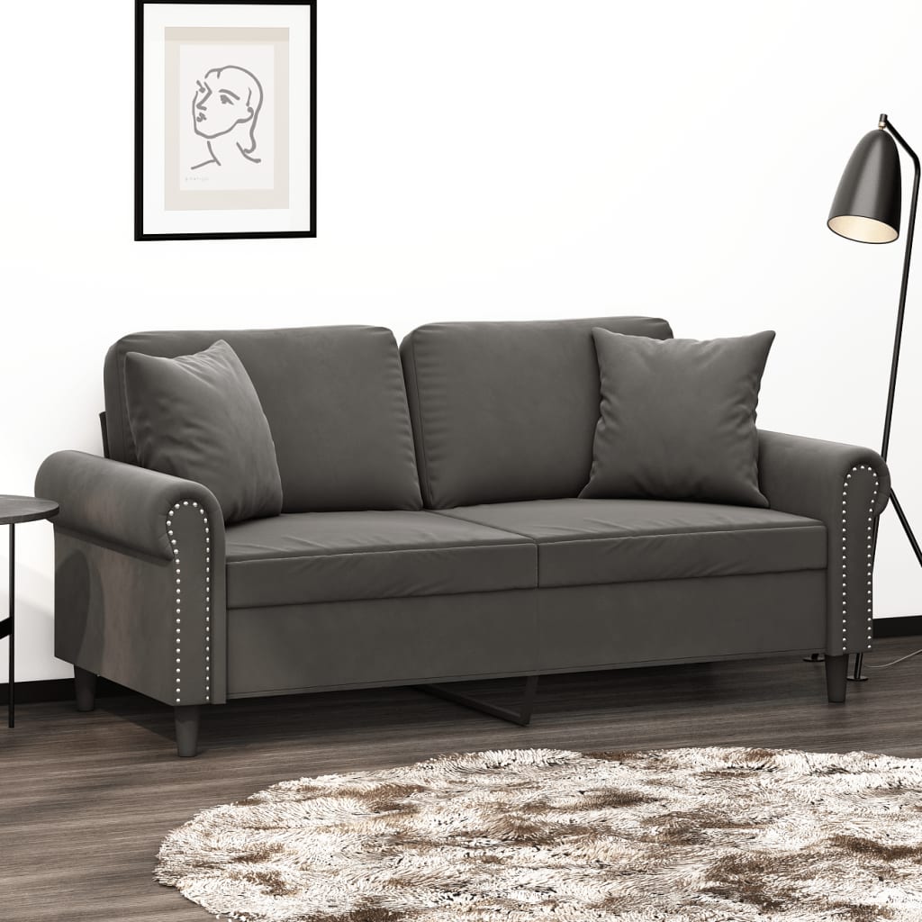 vidaXL Sofa Sectional Couch with Pillows and Cushions for Living Room Velvet-7