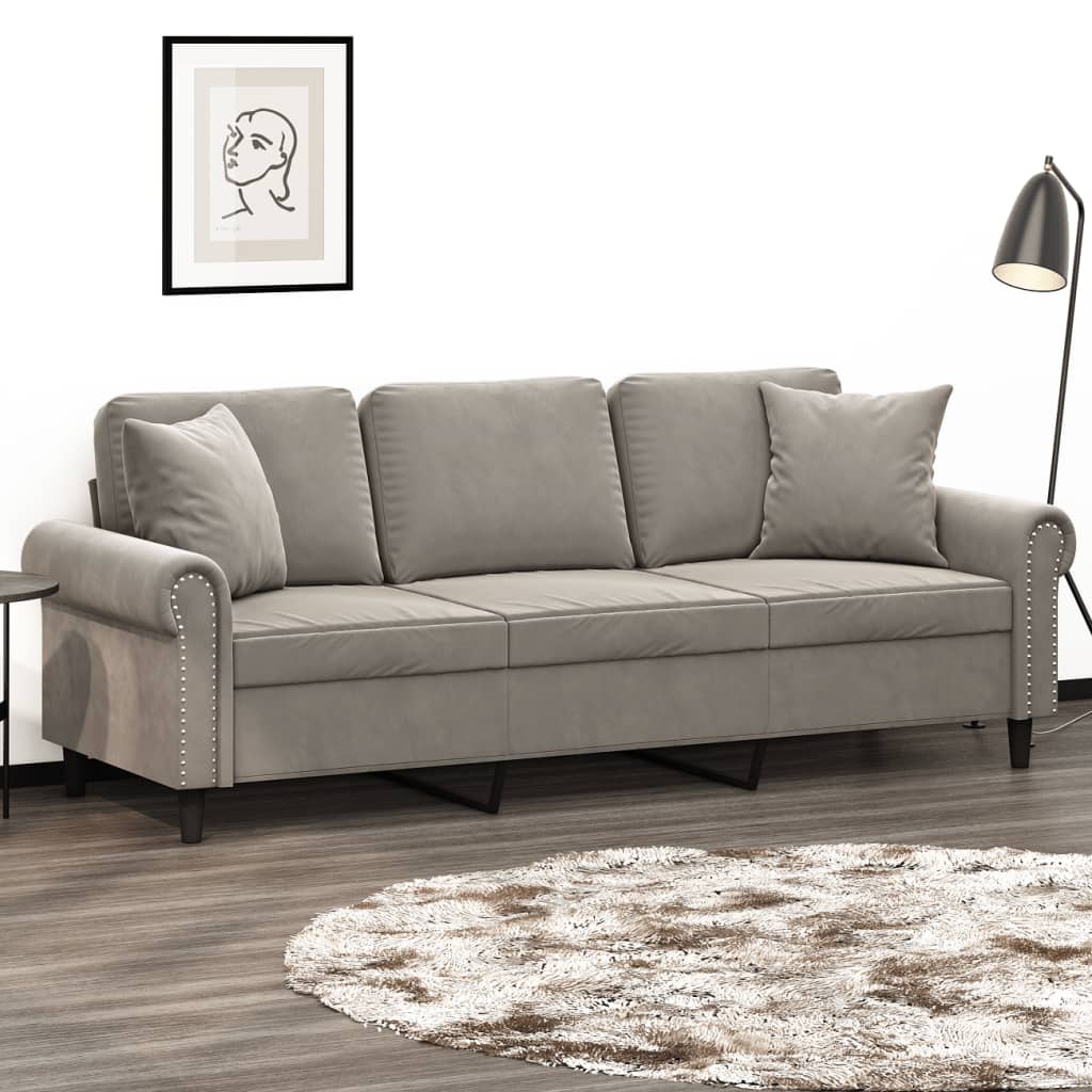 vidaXL Sofa Sectional Couch with Pillows and Cushions for Living Room Velvet-8