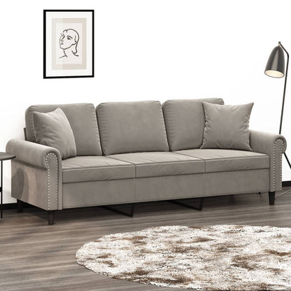 vidaXL Sofa Sectional Couch with Pillows and Cushions for Living Room Velvet-8