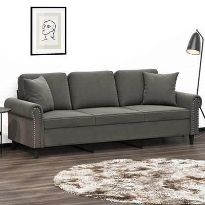 vidaXL Sofa Sectional Couch with Pillows and Cushions for Living Room Velvet-6