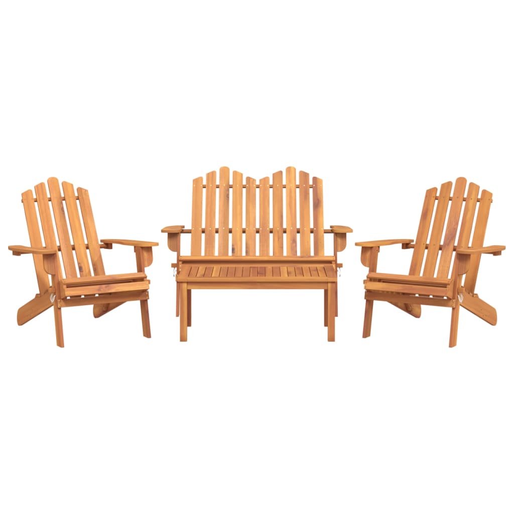 vidaXL 4 Piece Adirondack Patio Lounge Set Solid Wood Acacia-4