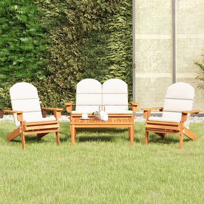 vidaXL 4 Piece Adirondack Patio Lounge Set Solid Wood Acacia-12