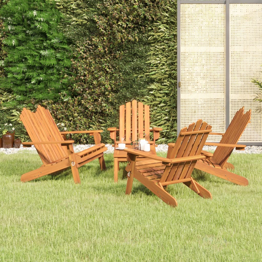 vidaXL 4 Piece Adirondack Patio Lounge Set Solid Wood Acacia-7