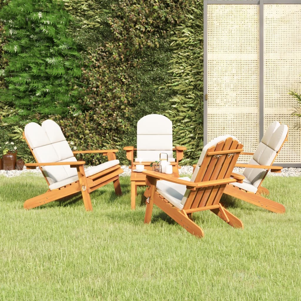 vidaXL 4 Piece Adirondack Patio Lounge Set Solid Wood Acacia-11