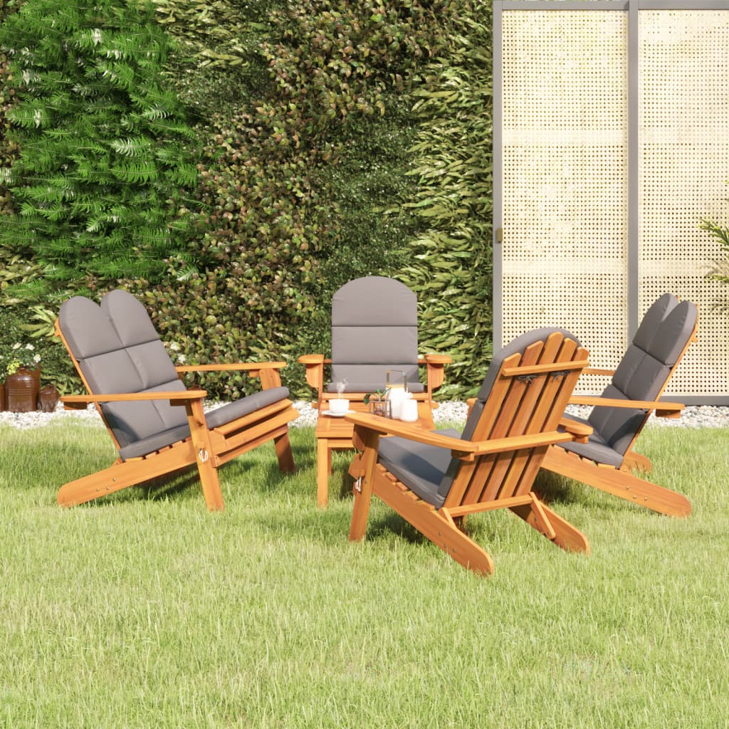 vidaXL 4 Piece Adirondack Patio Lounge Set Solid Wood Acacia-10