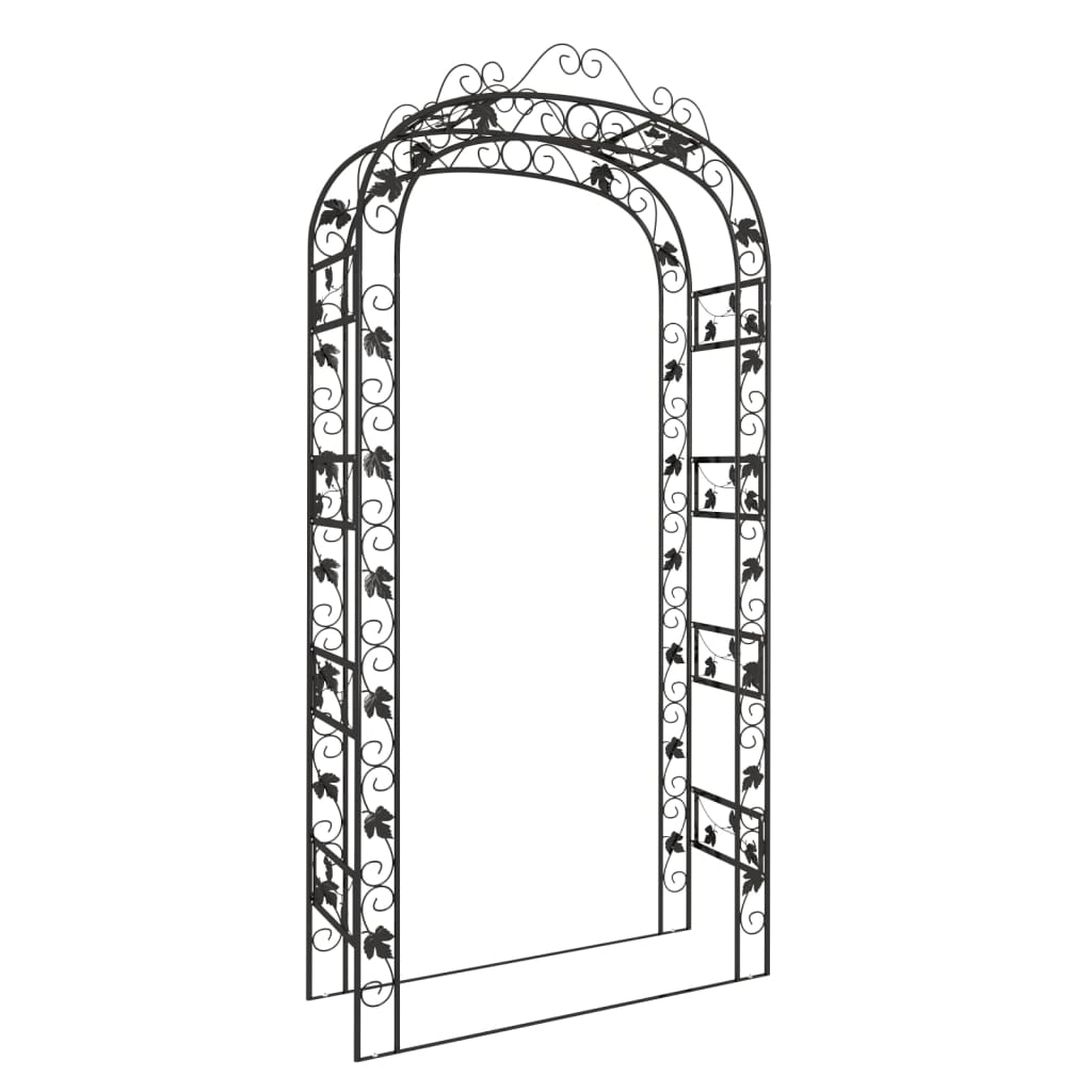 vidaXL Garden Arch Black 45.7"x17.7"x94.5" Steel-1
