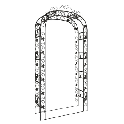 vidaXL Garden Arch Black 45.7"x17.7"x94.5" Steel-1