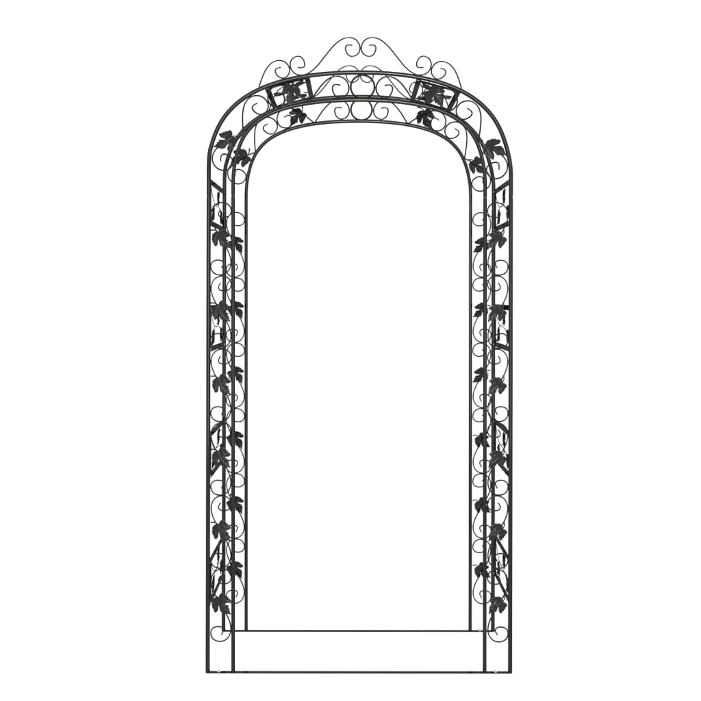 vidaXL Garden Arch Black 45.7"x17.7"x94.5" Steel-2