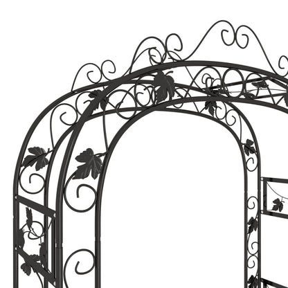 vidaXL Garden Arch Black 45.7"x17.7"x94.5" Steel-4