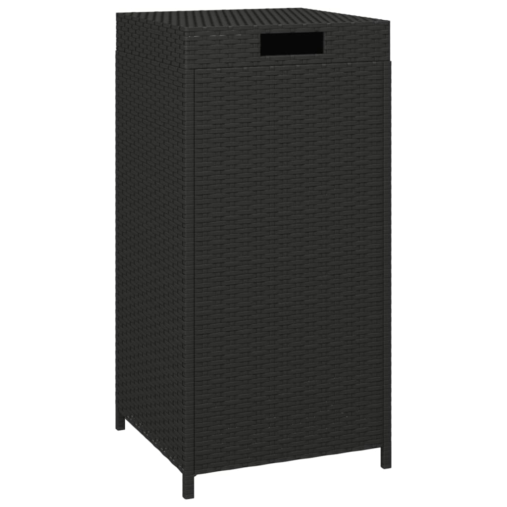 vidaXL Trash Bin Outdoor Rubbish Garbage Can with a Removable Lid Poly Rattan-0