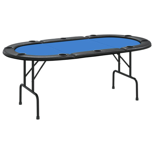 vidaXL 10-Player Folding Poker Table Card Gaming Table Furniture Blue/Green-0