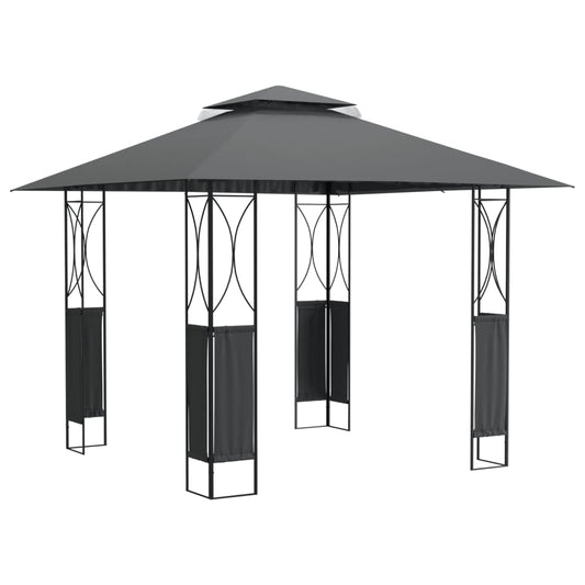 vidaXL Gazebo Outdoor Patio Sun Shelter Canopy with Roof Anthracite Steel-0