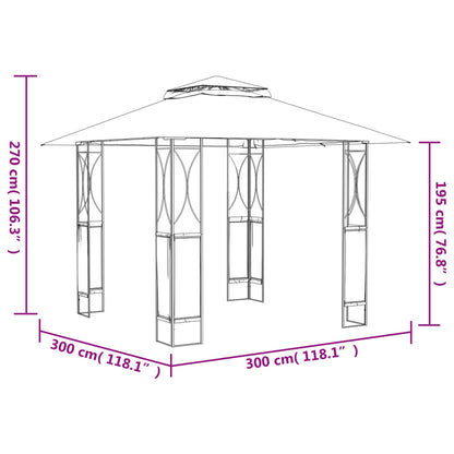 vidaXL Gazebo Outdoor Patio Sun Shelter Canopy with Roof Anthracite Steel-4