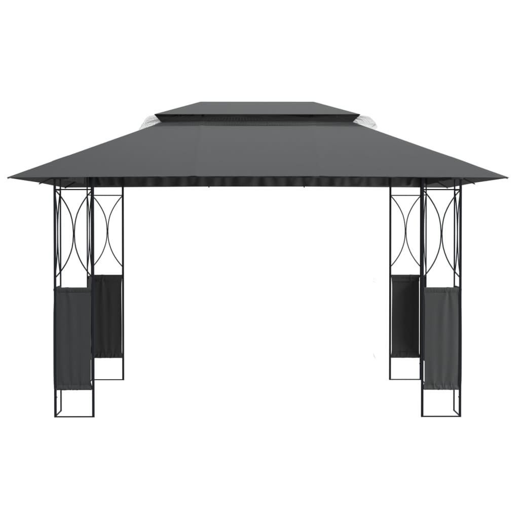 vidaXL Gazebo Outdoor Patio Sun Shelter Canopy with Roof Anthracite Steel-1
