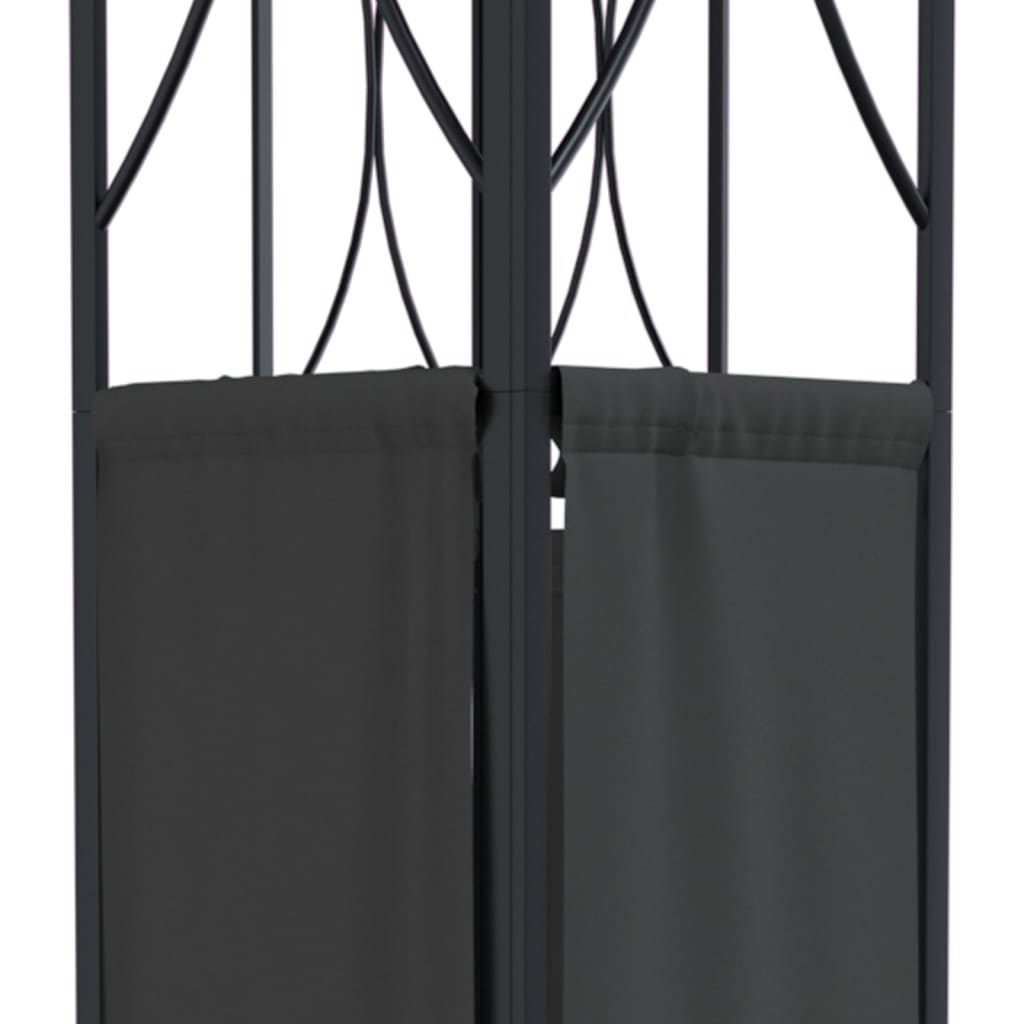 vidaXL Gazebo Outdoor Patio Sun Shelter Canopy with Roof Anthracite Steel-3