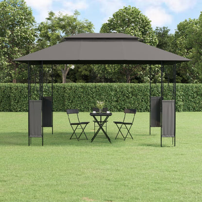 vidaXL Gazebo Outdoor Patio Sun Shelter Canopy with Roof Anthracite Steel-5