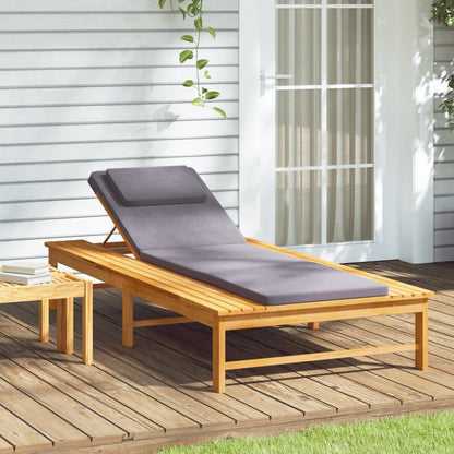 vidaXL Sun Lounger Outdoor Chair with Cushion and Pillow Solid Wood Acacia-5
