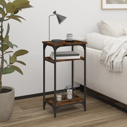 vidaXL Side Table Smoked Oak 15.7"x11.8"x29.5" Engineered Wood-4