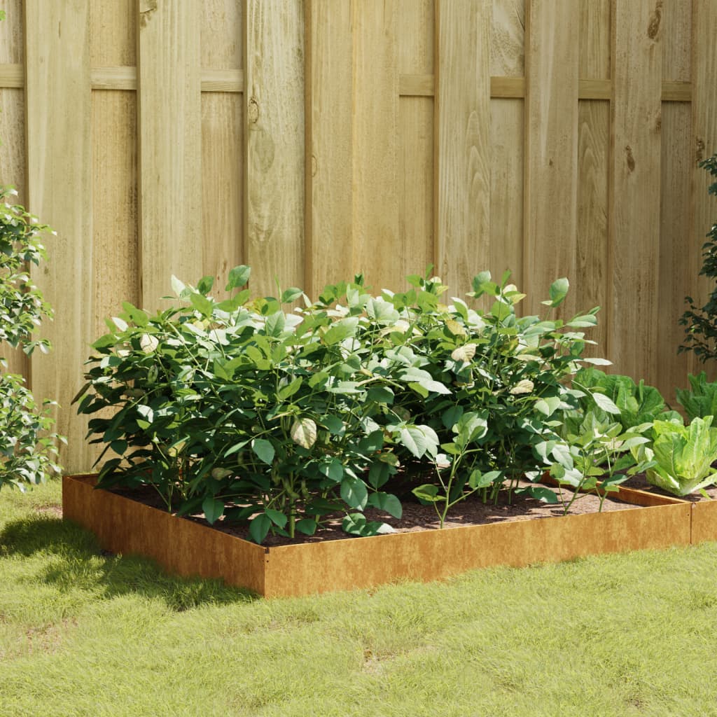 vidaXL Garden Raised Bed 39.4"x39.4"x16.1" Corten Steel-8