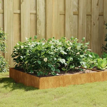 vidaXL Garden Raised Bed 39.4"x39.4"x16.1" Corten Steel-7