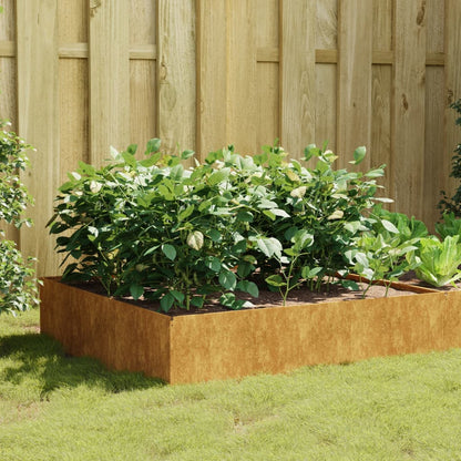 vidaXL Garden Raised Bed 39.4"x39.4"x16.1" Corten Steel-5