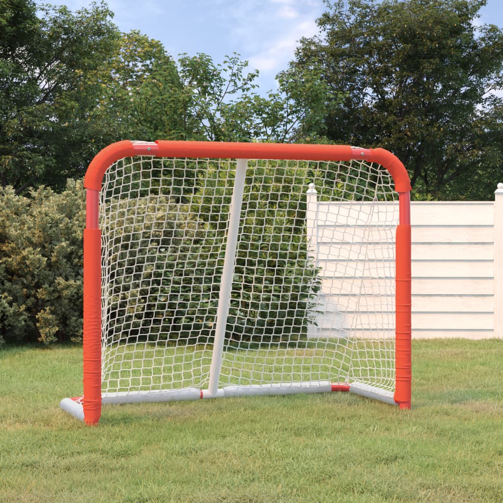 vidaXL Hockey Goal Field Hockey Goal Hockey Equipment Red and White Polyester-3