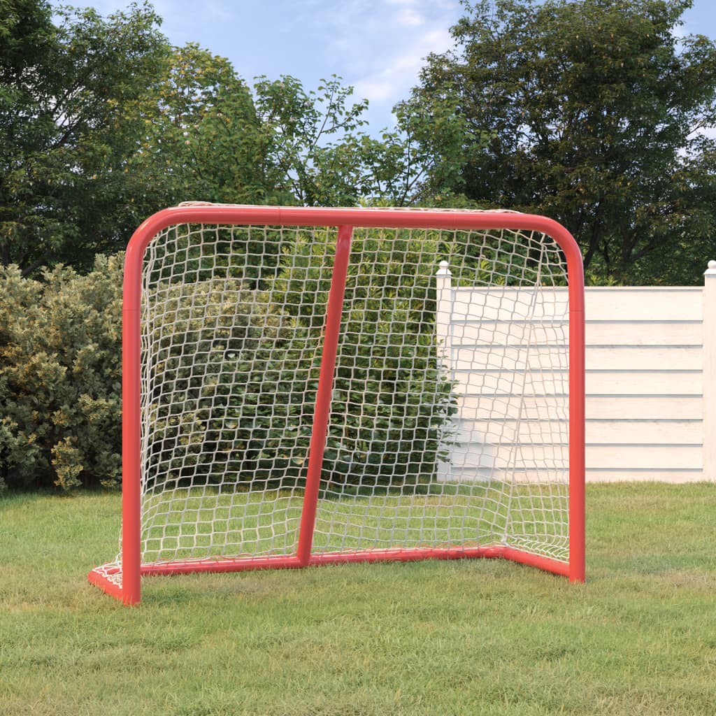 vidaXL Hockey Goal Field Hockey Goal Hockey Equipment Red and White Polyester-5