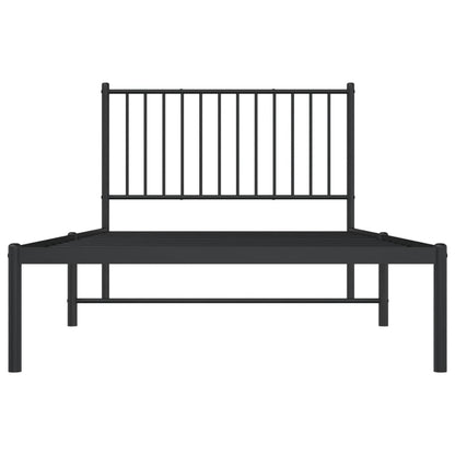 vidaXL Metal Bed Frame with Headboard Black 39.4"x78.7"-4
