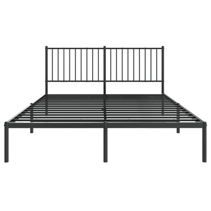 vidaXL Metal Bed Frame with Headboard Black 59.8"x78.7"-3