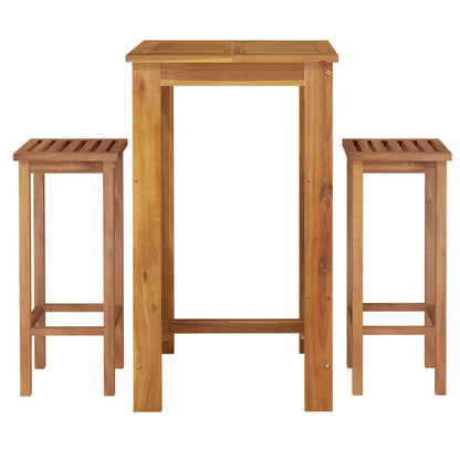 vidaXL 3 Piece Patio Bar Set Solid Wood Acacia-2
